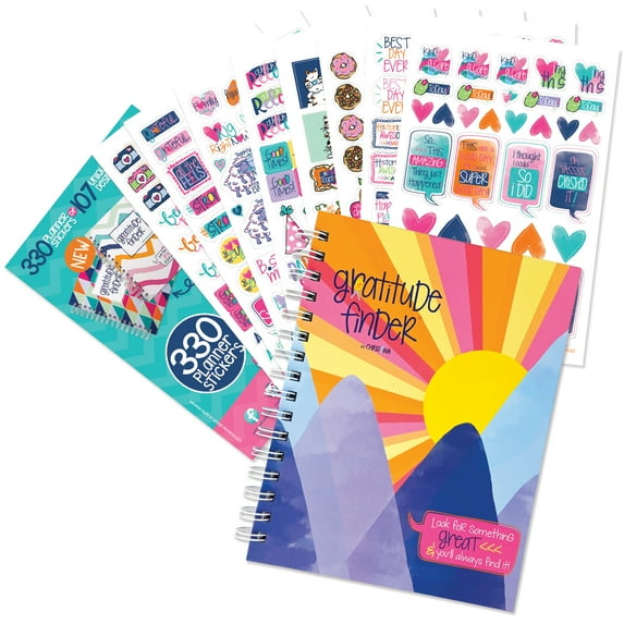 Faith-Based Gratitude Finder® Journal + Grateful Heart Journal Stickers