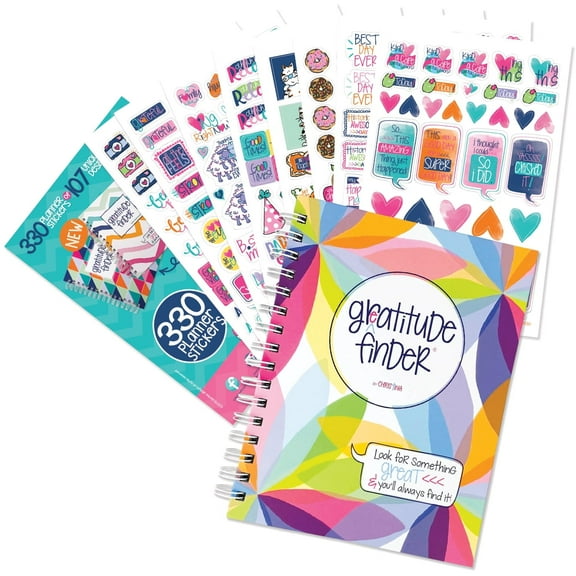 Faith-Based Gratitude Finder® Journal + Grateful Heart Journal Stickers