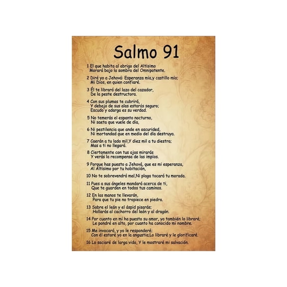 Faith Based Psalm 91 Metal Sign Spiritual Home Decor Encouraging Bible Quote for Wall Display 8 X 12 in