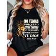 thumbnail image 1 of Faith - Based Spanish - Themed Art Tee,Tops Showcases "NO TEMAS ...DIOS (Isaías 41:10)" Text with Lion, Crown Illustrations, Round Neck Regular Fit T - shirts, Size(S - 5XL), 1 of 5