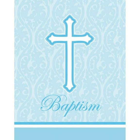 Faith Blue Baptism Invitations 8 Per Pack