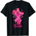 thumbnail image 1 of Faith Breast Cancer Awareness Pink Ribbon Cross Leopard T-Shirt, 1 of 4