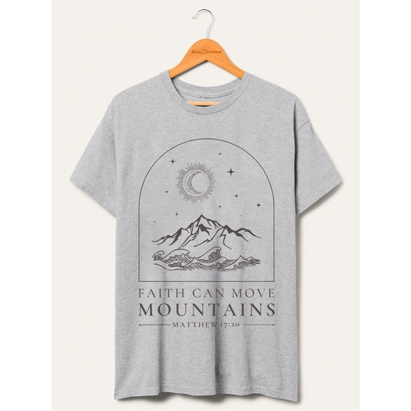Faith Can Move Mountain Pullover Bible Verse Tee