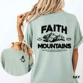 thumbnail image 1 of Faith Can Move Mountains Christian T-Shirt Double Sided Print Bible Verse Shirt for Women and Men Inspirational Religious Tee., 1 of 7