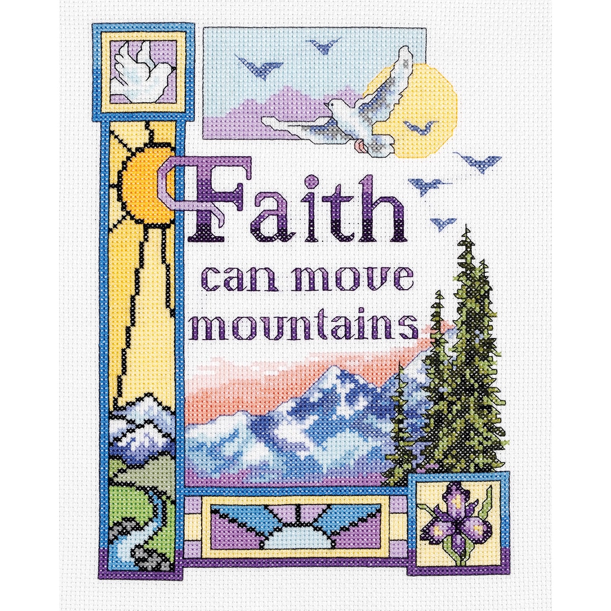 Faith Can Move Mountains Counted Cross Stitch Kit-7"X9" 14 Count, Pk 1, Janlynn - image 1 of 2