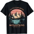 thumbnail image 1 of Faith Can Move Mountains Religious Christian Camping Gift T-ShirtMen and women, Black T-shirt, size: Extra large, 1 of 4