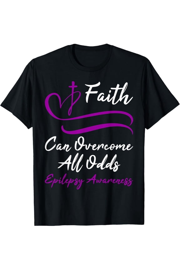 Faith Can Overcome All Odds Epilepsy Awareness T-Shirt