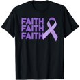 thumbnail image 1 of Faith Christian Cancer Awareness and Support Purple Ribbon T-Shirt, 1 of 4