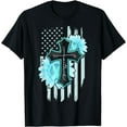 thumbnail image 1 of Faith Christian Cross Flower Cervical Cancer Awareness T-Shirt, 1 of 4