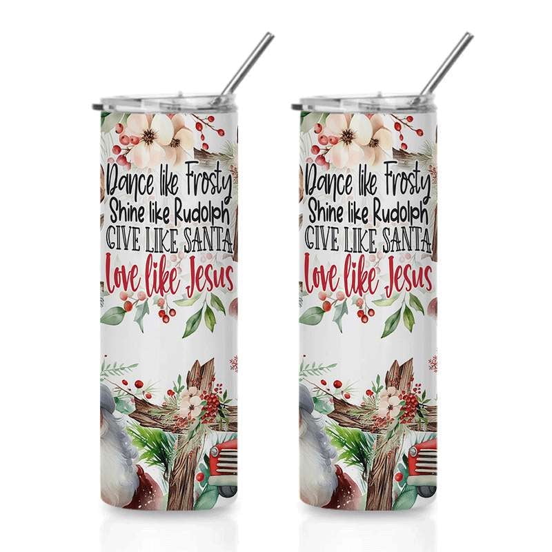 Faith Christmas Stainless Steel Insulated Tumbler, Floral Holiday Quote ...
