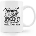 thumbnail image 1 of Faith Coffee Mug,Blessed By God Spoiled By My Husband Coffee Mug,Christian Quote Coffee Mug, Gifts For Mom Wife,Blessed Mom Coffee Mugs 11oz, 1 of 6