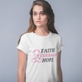 thumbnail image 1 of Faith Courage Hope Pink Ribbon Awareness T-Shirt, 1 of 3