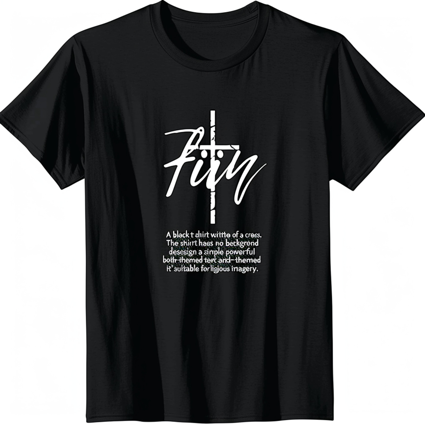 Faith Cross Black TShirt Christian Religious Graphic Tee Minimalist