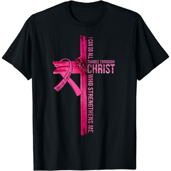 Faith Cross Breast Cancer Awareness Christian Men Women T-Shirt