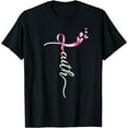 thumbnail image 1 of Faith Cross Breast Cancer Awareness Ribbon Christian Warrior T-Shirt Black Small, 1 of 4
