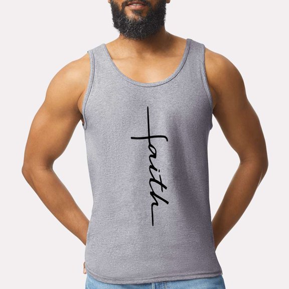 Faith Cross Christian Tank Top – Inspirational Religious Graphic Tee, Unisex Sleeveless Top, Bible Verse Workout Top, Spiritual Gift for Men & Women