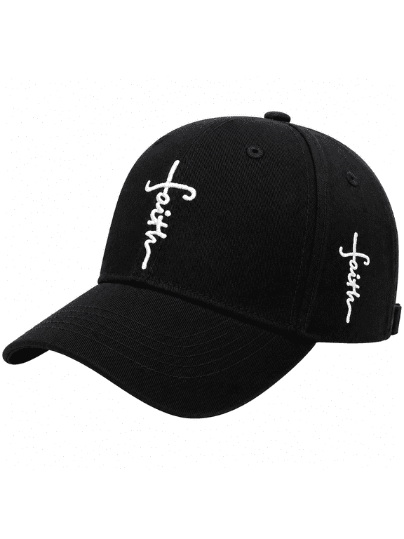 Faith Cross Embroidered Christian Baseball Cap for Kids, Adjustable, Ages 4-12