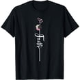 thumbnail image 1 of Faith Cross Flower Cute Religious Christian Girls Women Gift T-Shirt, 1 of 3