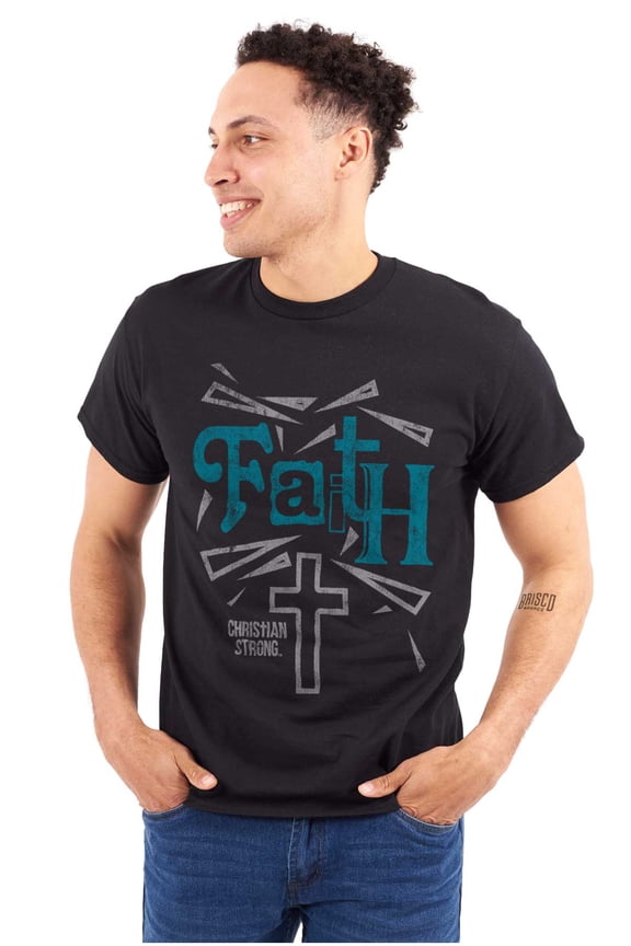 Faith Cross Hope Christian Jesus Plus Size Crewneck Graphic Tee Shirt Brisco Brands 3X
