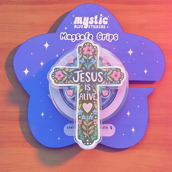 Faith Cross MagSafe Grip Floral Jesus Design