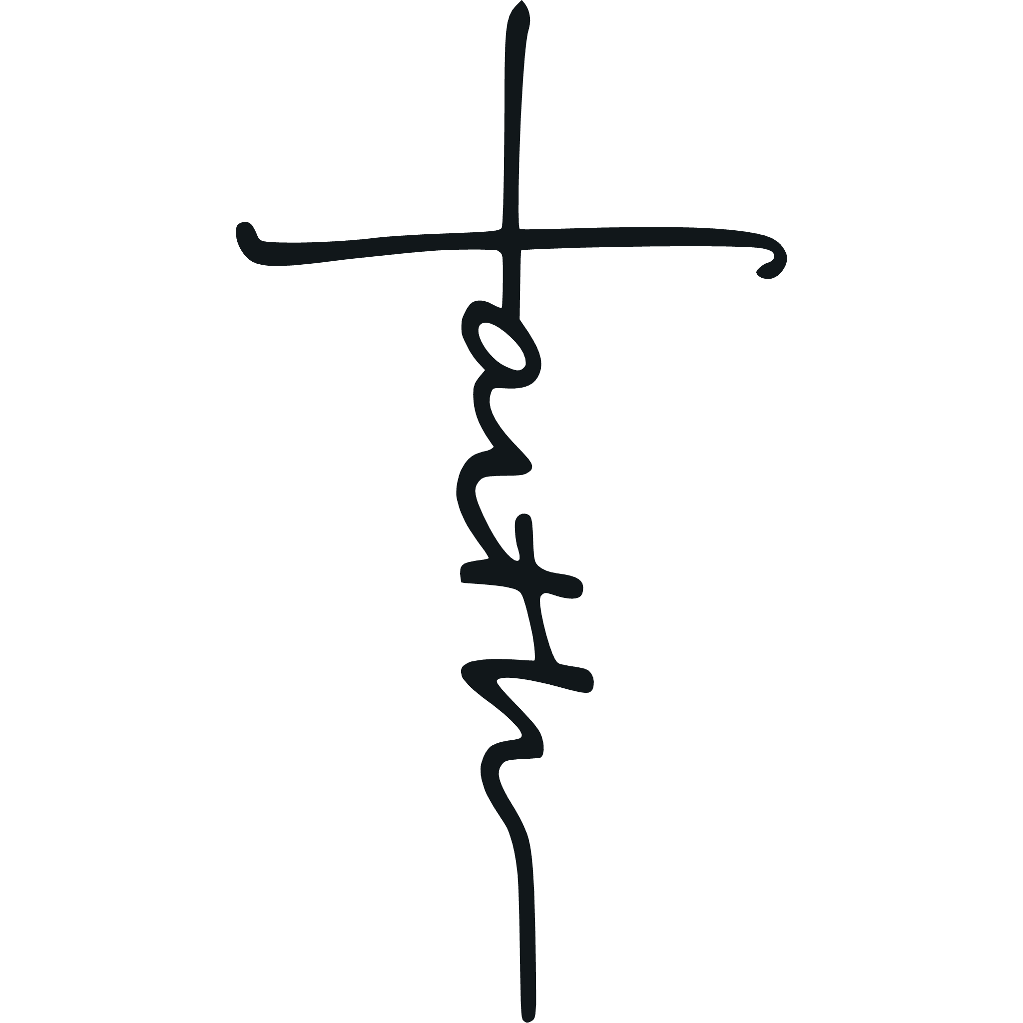 Black Metal Faith Cross Wall Sculpture 8" x 15"