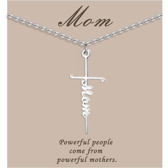 Faith Cross Necklace Jewelry for Women Silver Jesus Christian Pendant Necklaces Gifts for Mom