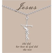 Faith Cross Necklace Jewelry for Women Silver Jesus Christian Pendant Necklaces Gifts for Mom