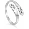 thumbnail image 1 of Faith Cross Sterling Silver Open Statement Rings Adjustable Minimalist Hope Love Eternity Wedding Band Promise Ring Wrap Finger Bands Fashion Jewelry Gifts for Women Men Xmas, 1 of 10