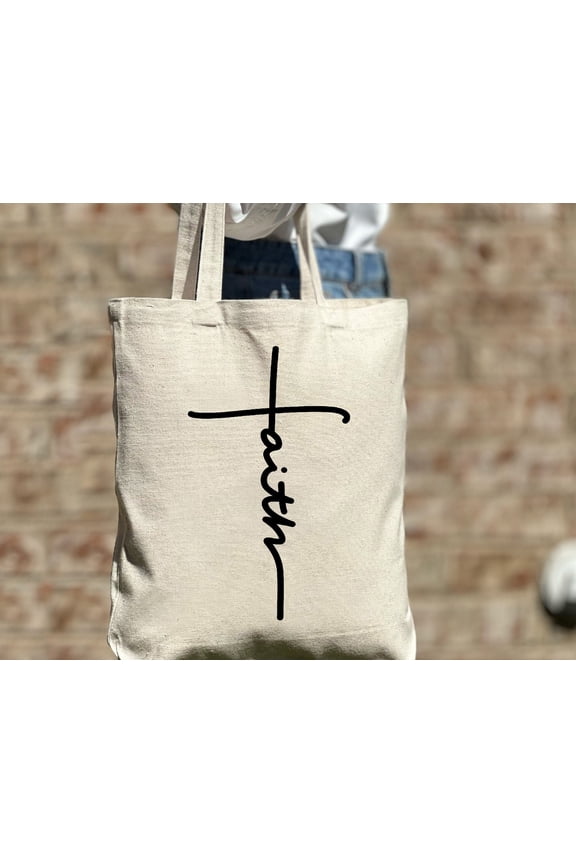 Faith Cross Tote Bag, Religious Tote, Bible Verse Tote Bag, Believe Jesus Tote Bag, Gift T