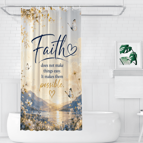 Faith Does Not Make Things Easy Polyester Shower Curtains, 36" x 72"