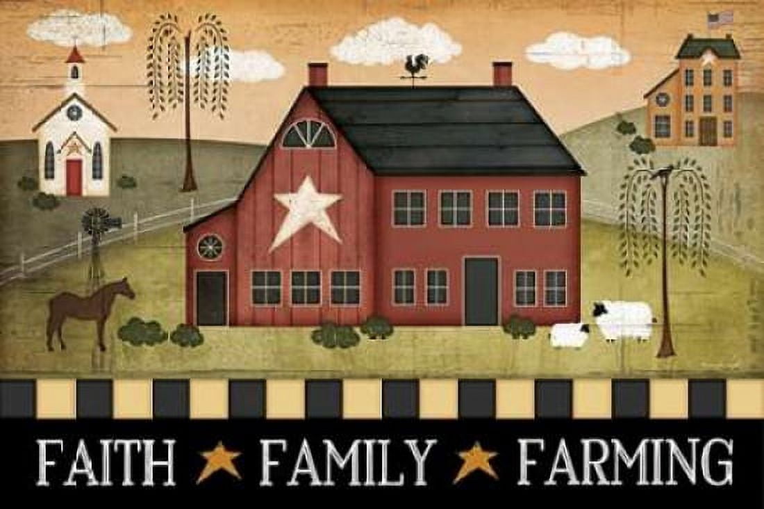 Faith Family Farming Canvas Art - Jennifer Pugh (12 x 18)