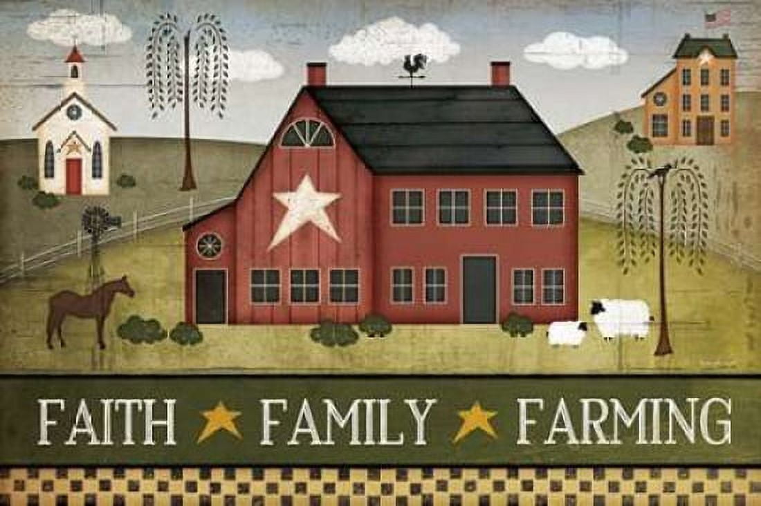 Faith Family Farming Canvas Art - Jennifer Pugh (12 x 18)