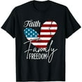 thumbnail image 1 of Faith Family Freedom American Flag T-Shirt Black Large, 1 of 4