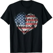 Faith, Family, Freedom Independence Day Heart T-Shirt