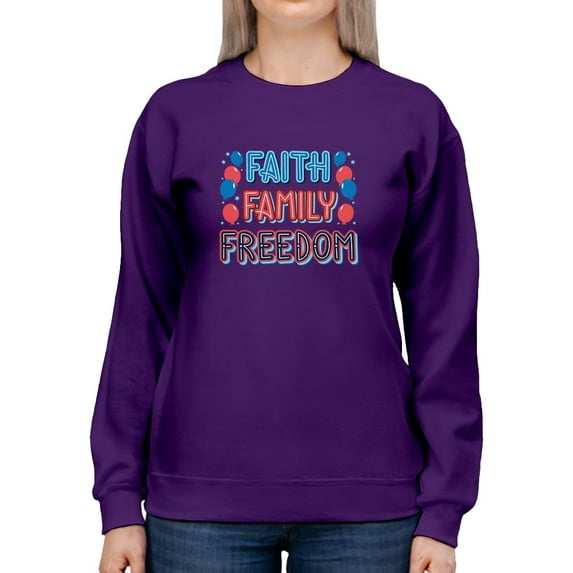 Faith Family Freedom Neons Sweatshirt Women -Image by Shutterstock, Female 4X-Large