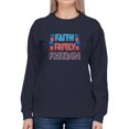 thumbnail image 1 of Faith Family Freedom Neons Sweatshirt Women -Image by Shutterstock, Female Large, 1 of 4