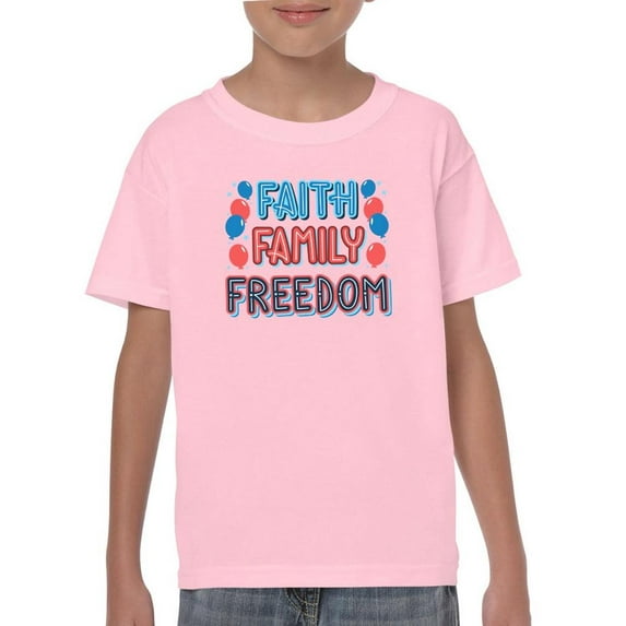 Faith Family Freedom Neons T-Shirt Juniors -Image by Shutterstock, Medium