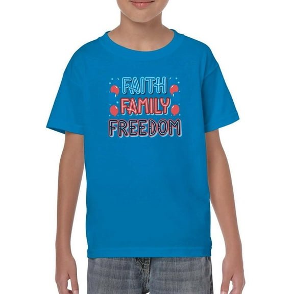 Faith Family Freedom Neons T-Shirt Juniors -Image by Shutterstock,  Small
