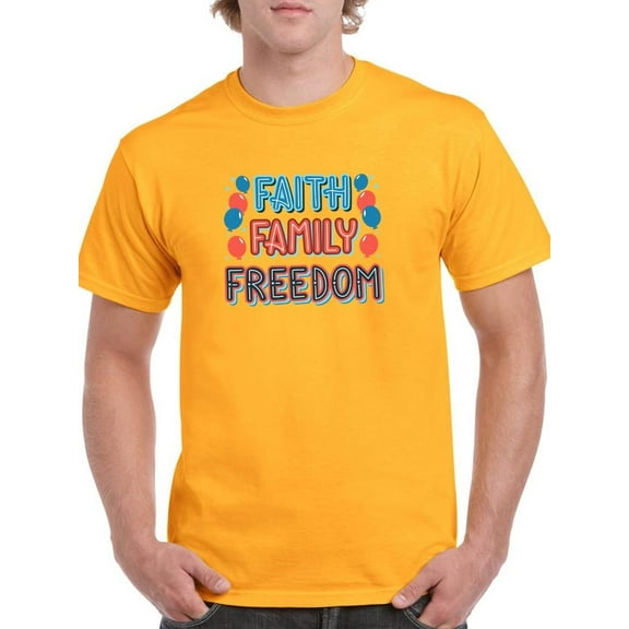 Faith Family Freedom Neons T-Shirt Men -Image by Shutterstock, Male 3X-Large
