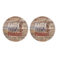 thumbnail image 1 of Faith Family Freedom Woodgrain 2.75 x 2.75 Ceramic Car Coasters Pack of 2, 1 of 4