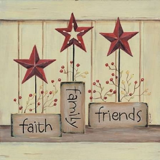 Faith Family Friends Canvas Art - Karen Tribbet (24 x 24)