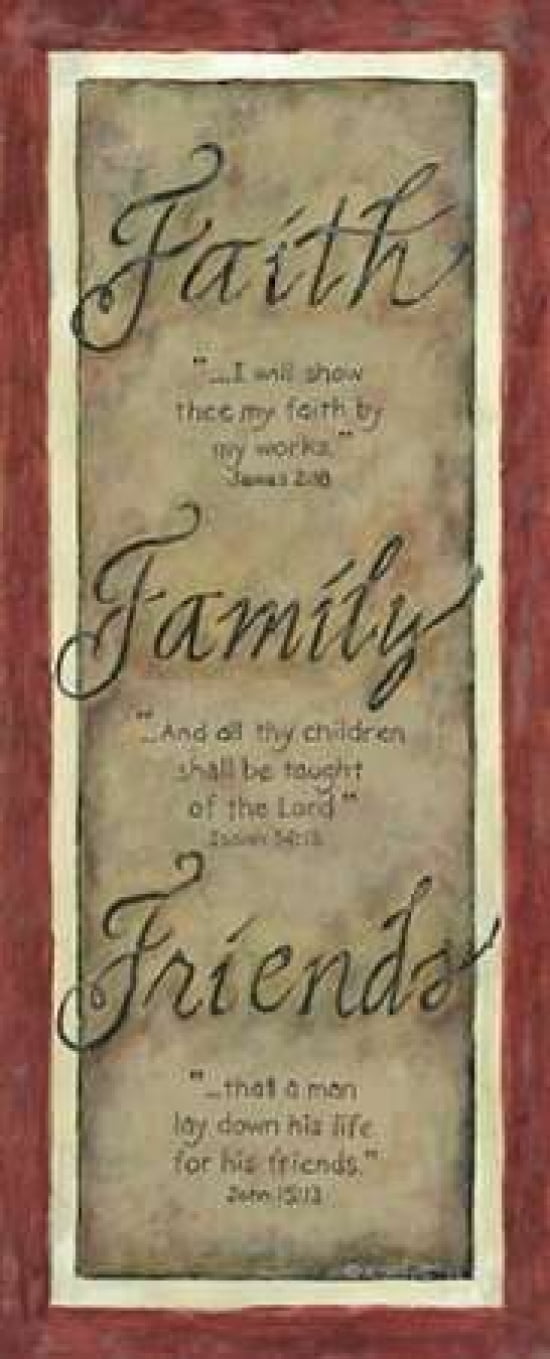 Faith Family Friends Canvas Art - Karen Tribbet (24 x 48)