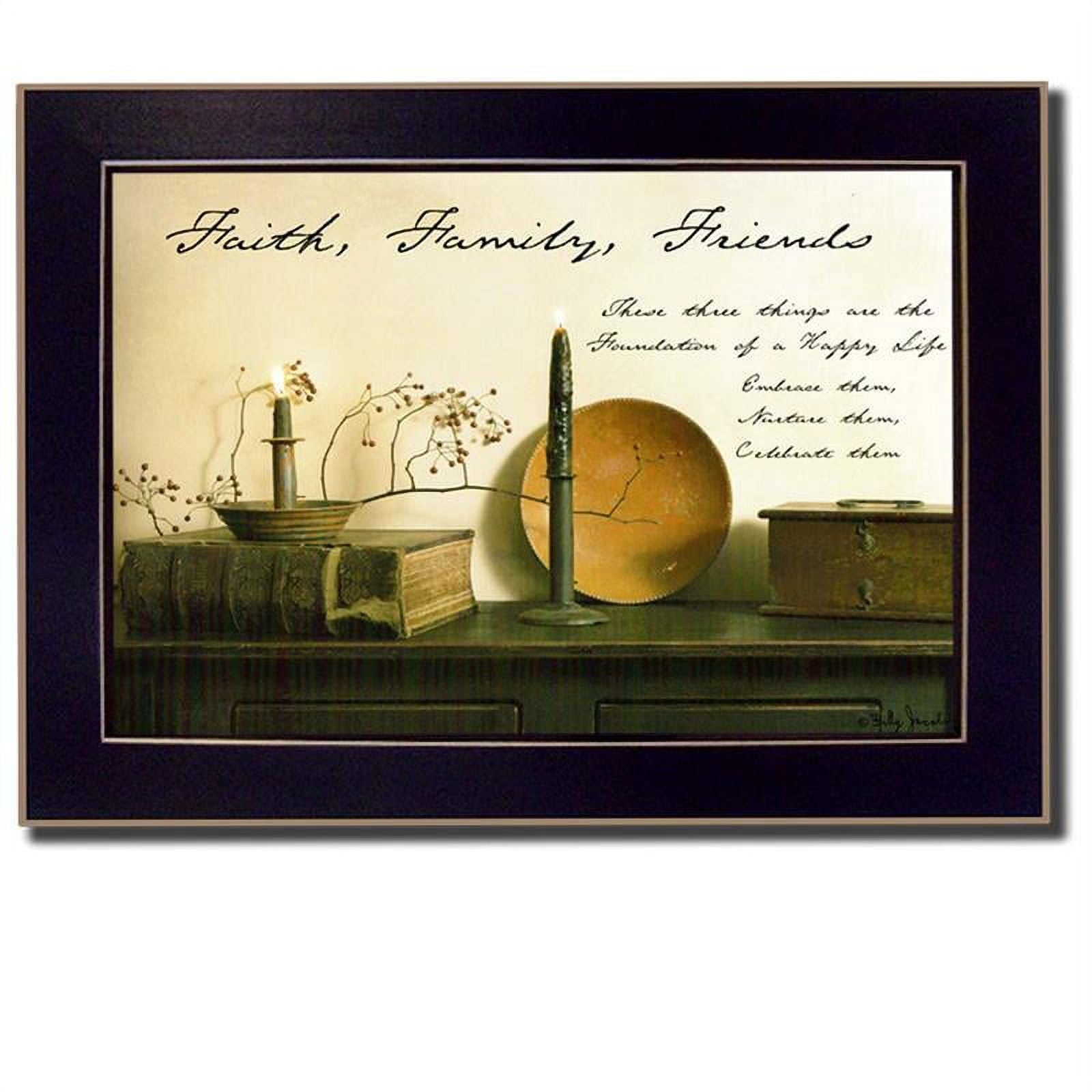 Faith Family Friends Rectangular Black Framed Canvas Print