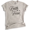 thumbnail image 1 of Faith Fear Shirt, Unisex Women's Men's Shirt, Christian Shirt, Catholic Shirt, Religion Tee, Grace Tee, Light Silk Gray, Small, 1 of 6