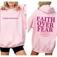 thumbnail image 1 of Faith Over Fear Two-Sided Christian Unisex Pullover Hoodie, Inspirational Bible Verse Hooded Sweatshirt for Men and Women, Religious Casual Streetwear, Sizes S–5XL, 1 of 7