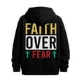 thumbnail image 1 of Faith Over Fear hoodies & sweatshirt funny humor mens hoodies black Winter wear, vintage style, comfortable fit, patterned sweatshirt, streetwear lovers elegant work, 1 of 7
