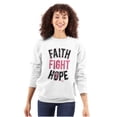 thumbnail image 1 of Faith Fight Hope Breast Cancer Aware Women Crewneck Sweatshirt Brisco Brands X, 1 of 6