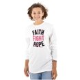 thumbnail image 1 of Faith Fight Hope Breast Cancer Aware Women Plus Size Long Sleeve Graphic Tee Brisco Brands 3X, 1 of 5