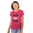 thumbnail image 1 of Faith Fight Hope Breast Cancer Aware Womens Slim Fit Graphic Tee Brisco Brands X, 1 of 5
