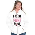 thumbnail image 1 of Faith Fight Hope Breast Cancer Aware Zip Hoodie Sweatshirt Women Brisco Brands S, 1 of 6